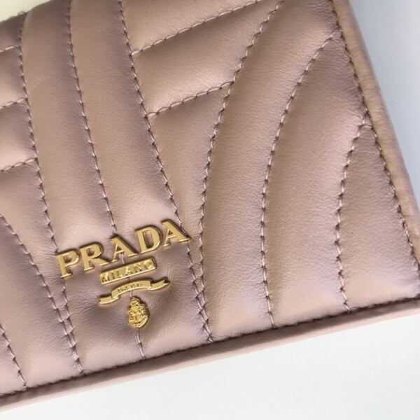 2019新作素敵《PRADA プラダスーパーコピー》ソフトカーフ コンパクト財布 CAMMEO